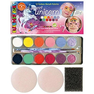 Abbildung von Eulenspiegel 212264 Schminkpalette Sweet Unicorn, vegan, Einhorn, Schminkset, Kinderschminken, Karneval, Fasching