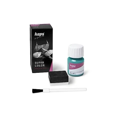 Abbildung von Kaps Super Color Lederfarbe für Naturleder, Synthetik und Textil, Lederfärber, 25 ml, Türkis 165