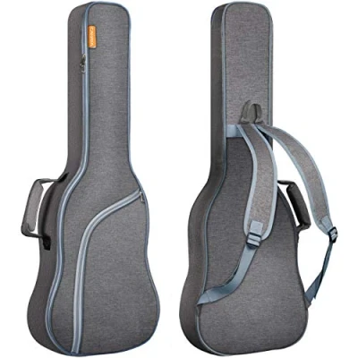 Abbildung von CAHAYA E Gitarren Tasche Gitarrentasche für Gitarre Gig Bag Guitar mit 9mm gepolsterter Gitarrenkoffer Reißfest und Wasserfest Grau CY0175