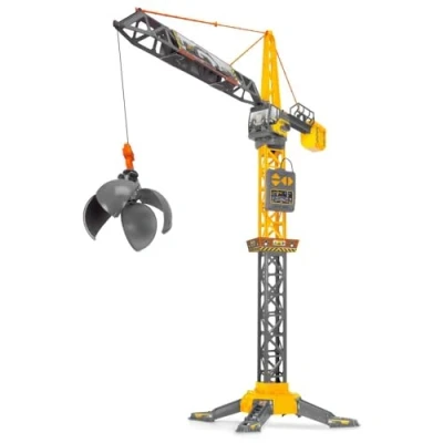 Abbildung von Dickie Toys Mighty Crane (110 cm) großer Spielzeug Kran mit 360 Drehung &amp; Abrissbirne inkl. Greif Funktion, Spielkran für Kinder ab 3 Jahre Kabel Fernbedienung