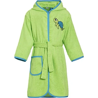 Abbildung von Playshoes Unisex Kinder Frottee bademantel Morgenmantel, Schildkröte, 98 104 EU