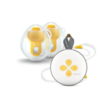 Abbildung von Medela Swing Maxi Hands free Milchpumpe Einfache, intuitive, ideal für unterwegs geeignete elektrische Doppelmilchpumpe freihändiges Abpumpen