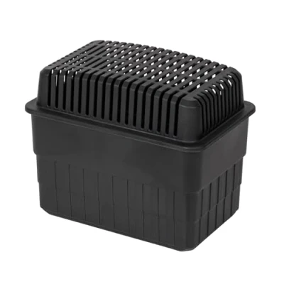 Abbildung von WENKO Feuchtigkeitskiller, Luftentfeuchter mit 1 kg Granulat Block, ideal für Bad, Garage, Keller, nachfüllbar, 24 x 16 15,5 cm, Schwarz