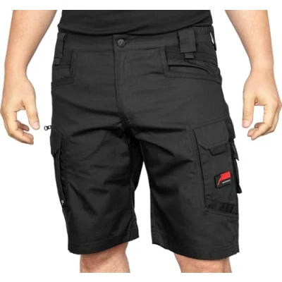Abbildung von ACE Constructor Herren Arbeitshose kurz Männer Arbeitshosen mit Cargo Taschen &amp; Stretch Bund für den Sommer Schwarz 50
