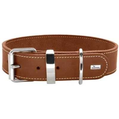 Abbildung von HUNTER AALBORG SPECIAL Hundehalsband, Leder, strapazierfähig, komfortabel, 55 (M), cognac