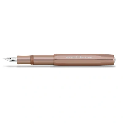 Abbildung von Kaweco AL SPORT Füllhalter Rosé Gold I Premium Aluminium Füllfederhalter für Tintenpatronen mit hochwertiger Stahlfeder 13 cm Federbreite: M (Medium)