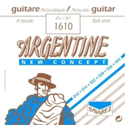 Abbildung von Savarez 1610 Gitarrensaite für Akustikgitarre, 1045 Ball End, Extra Light mit Kugel