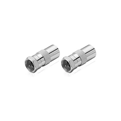 Abbildung von conecto Antennen Adapter, F Stecker auf IEC Buchse, Adapter zum Verbinden von Anschlüssen mit Sat Anschlüssen, 2er Set