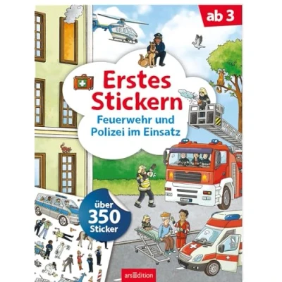 Abbildung von Erstes Stickern Feuerwehr und Polizei im Einsatz: Über 350 Sticker Stickerheft für Kindergarten Kinder ab 3 Jahren