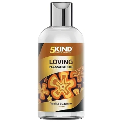 Abbildung von 5kind Sinnliches Massageöl 250 ml Leidenschaftliches Körperöl mit Jasmin und Vanille Entspannendes Massage Öl für Paare, wirkt effektiv gegen Stress Intime Massageöle die Massagetherapie