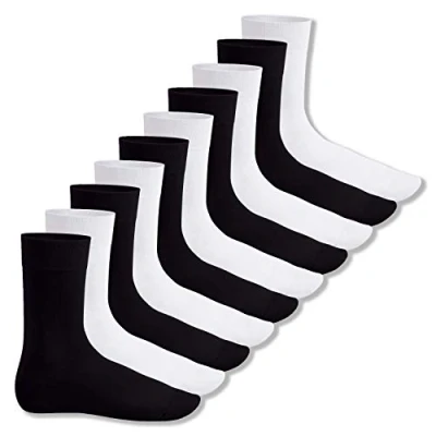Abbildung von Footstar Herren &amp; Damen Baumwollsocken (10 Paar) Klassische Socken aus Baumwolle Everyday! Schwarz Weiss 35 38