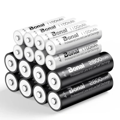 Abbildung von BONAI Akku 8XAA und 8XAAA 2800/1100mAh Wiederaufladbare Batterien hohe Kapazität 1,2V AA/AAA NI MH Aufladbare Akkubatterien geringe Selbstentladung