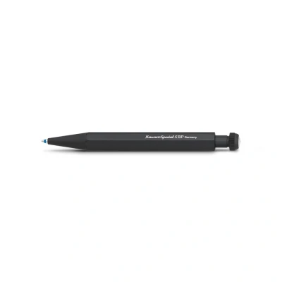 Abbildung von Kaweco 10000532 Special S Kugelschreiber Schwarz I Business Kulli aus hochwertigem Aluminium Edel 9 g Taschen mit besonderer Haptik schwarzer Druckkugelschreiber 10,9x0,9 cm
