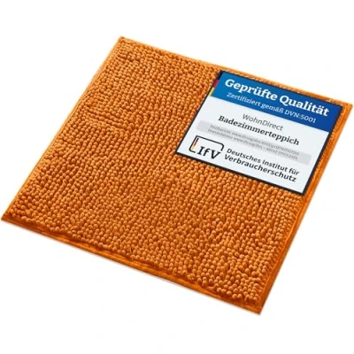 Abbildung von WohnDirect Badematte 45x45cm Orange rutschfest &amp; Waschbar Badezimmerteppich zum Set kombinierbar, Badvorleger, WC Garnitur, Badteppich