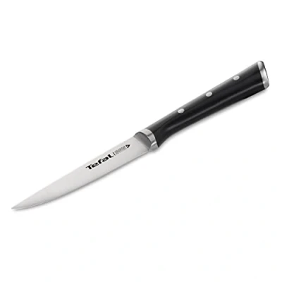 Abbildung von Tefal Ice Force K23209 Universalmesser, 11cm Klinge, Küchenmesser, Korrosionsschutz, Allzweckmesser mit Handschutz, Edelstahl, schwarz