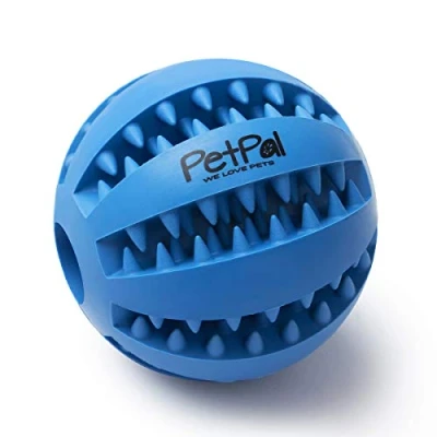 Abbildung von PetPäl Hundeball mit Zahnpflege Funktion Noppen Hundespielzeug aus Naturkautschuk Robuster Hunde Ball Ø 7cm Hundespielball für Große &amp; Kleine Kauspielzeug Naturgummi Leckerli