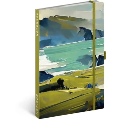 Abbildung von NOTIQUE Notizbuch Liniert mit Gummiband 13x21cm ca. A5, Designer Hardcover Notebook, Notizblock, Notizheft, Journal, Tagebuch für Erwachsene, Damen (Gemälde)