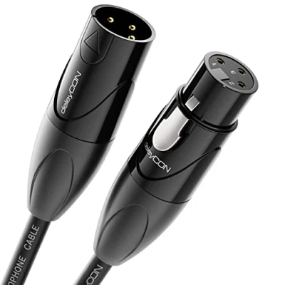 Abbildung von deleyCON 5m XLR Audio Kabel Studio Qualität aus reinem OFC Kupfer (AWG24) Mikrofonkabel mit EMI und RFI Unterdrückung Metallverriegelung &amp; Vergoldeten Kontakten 3 Polig DMX