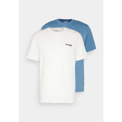 Abbildung von Wrangler SIGN OFF TEE 2 PACK Tshirt basic, Herren, Größe: Small, Captains blue