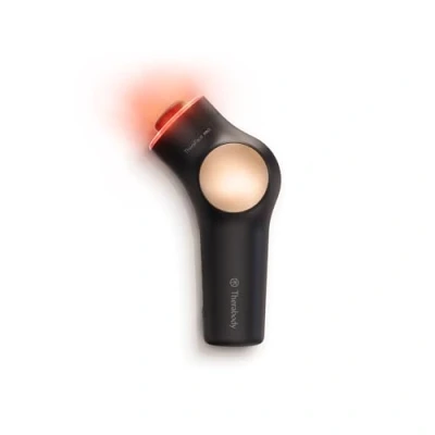 Abbildung von TheraFace PRO Handgerät zur Gesichtsmassage Kompaktes elektrisches Gerät Gesichts und Hautpflege 8 in 1 Behandlung mit Mikrostrom LED Ringen 4. Generation Schwarz