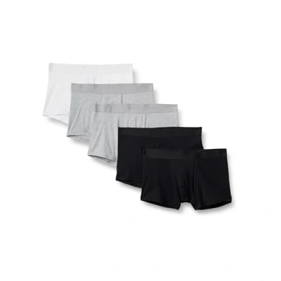 Abbildung von Amazon Essentials Herren Boxershorts aus Baumwolljersey Unterwäsche, 5er Pack, Grau Meliert/Schwarz/Weiß, L