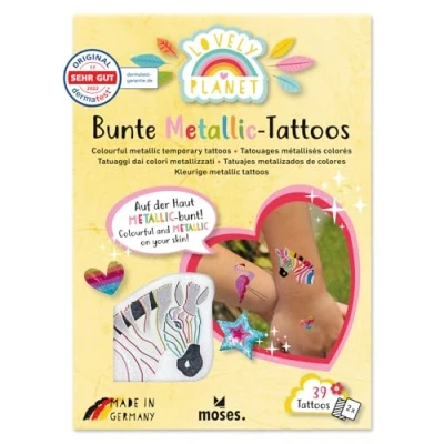 Abbildung von moses. Lovely Planet Bunte Metallic Tattoos 39 schimmernde Kindertattoos mit Regenbogen Motiven, Klebetattoos auf 2 Bögen, dermatest geprüft, Made in Germany