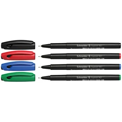 Abbildung von Schneider 196794 Topliner 967 Fineliner (Strichstärke 0,4 mm) 4er Etui sortiert