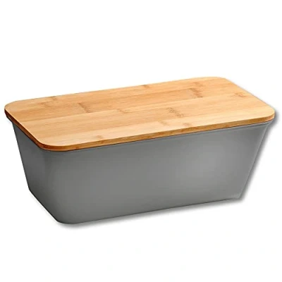 Abbildung von Kesper Brotbox, Material: Kunststoff, Bambus, Maße: B: 35 x H: 20 T: 13,5 cm, Farbe: Grau, Braun 58491