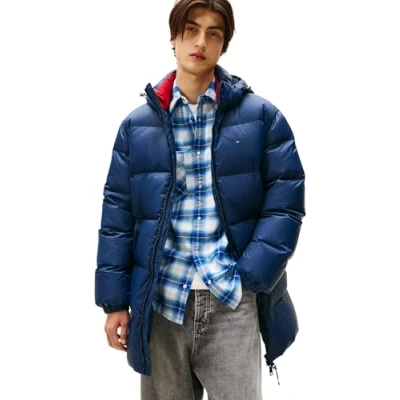 Abbildung von Tommy Jeans Essential DOWN Parka Winterjacke, Herren, Größe: Small, Dark night navy