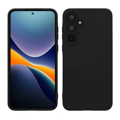 Abbildung von kwmobile Hülle kompatibel mit Samsung Galaxy A55 5G weiches TPU Silikon Case Cover geeignet für kabelloses Laden Schwarz