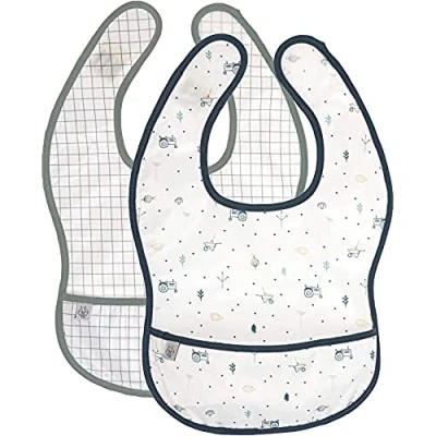 Abbildung von LÄSSIG Baby Lätzchen Set 2 Stk. mit Auffangschutz wasserabweisend/Garden Explorer Traktor