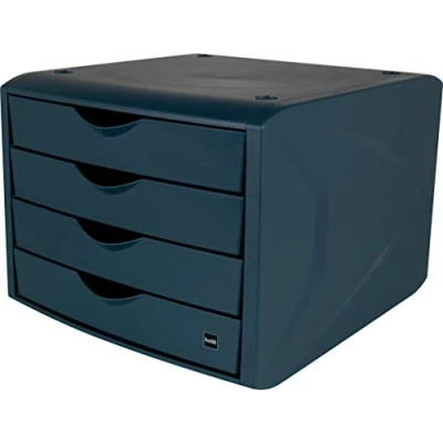 Abbildung von helit H6429534 Schubladenbox „the green chameleon“, aus Recycling Kunststoff Blauer Engel zertifiziert, blau, 1 Stück