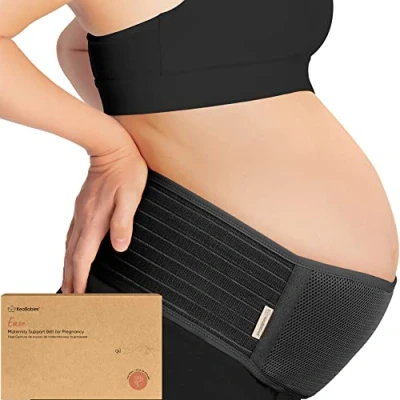 Abbildung von KeaBabies Bauchgurt Schwangerschaft Weicher und atmungsaktiver schwangerschaftsgürtel Bauchband Stützend Stützgurt (Midnight Black, M/L)