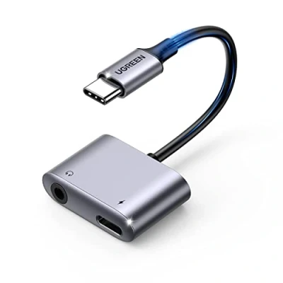 Abbildung von UGREEN USB C auf 3.5mm Klinke Adapter mit Schnellladen Kopfhörer kompatibel Galaxy A53 A33, Pixel 5, iPad Pro 2022 usw.