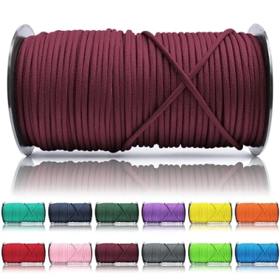 Abbildung von Ganzoo Paracord 550 Seil Weinrot 4mm Schnur Typ 3, Nylon &amp; Polyester, ideal für Basteln von Hundeleine Halsband Armband/Camping Survival und Outdoor 100 Meter Allzweckseil 7 Innenstränge