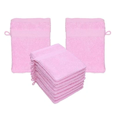 Abbildung von Betz 10 Stück Waschhandschuhe Palermo 100% Baumwolle Waschlappen Set Größe 16x21 cm Farbe türkis