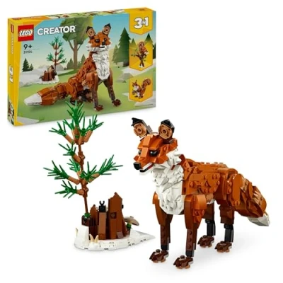 Abbildung von Lego Creator Waldtiere: Rotfuchs, Tiere Set mit Fuchs, Eule und Eichhörnchen Spielzeug, Tierfiguren des Waldes zum Spielen Ausstellen, kreatives Geschenk für Jungs Mädchen ab 9 Jahren 31154