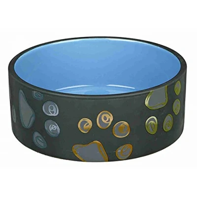 Abbildung von Trixie Jimmy Hundenapf aus Keramik, 20 cm, Design kann variieren, Blau