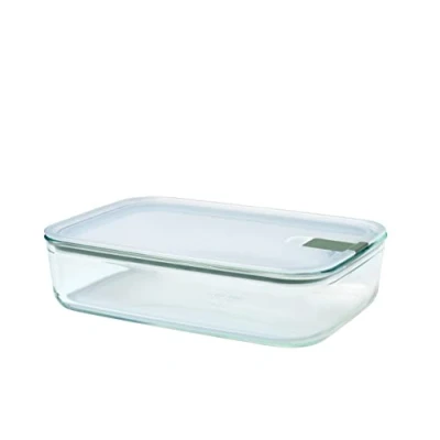 Abbildung von Mepal Frischhaltedose Glas EasyClip Glasschüssel mit Deckel &amp; Klickverschluss Geeignet für Mikrowelle, Dampfgarer, Ofen Gefrierschrank Luftdicht auslaufsicher 2250 ml Nordic sage