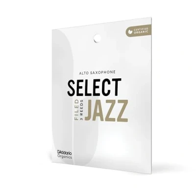 Abbildung von Gefeilte D&#039;Addario Organic Select Jazz Blätter für Altsaxophon, Stärke 2, medium, einzeln verpackt, 3er Packung