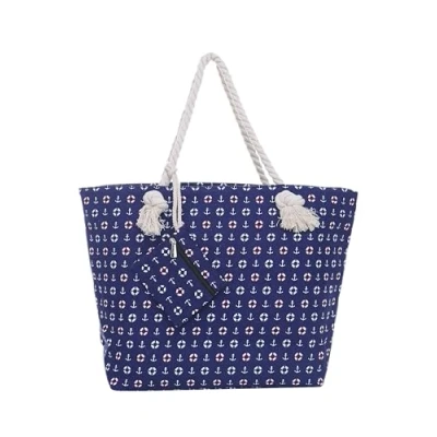 Abbildung von DonDon Strandtasche XXL Familie Badetasche Damen mit Reißverschluss Beach bag groß blau