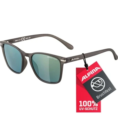 Abbildung von ALPINA YEFE Verspiegelte und Bruchsichere Sonnenbrille Mit 100% UV Schutz Für Erwachsene, grey transparent matt, One Size