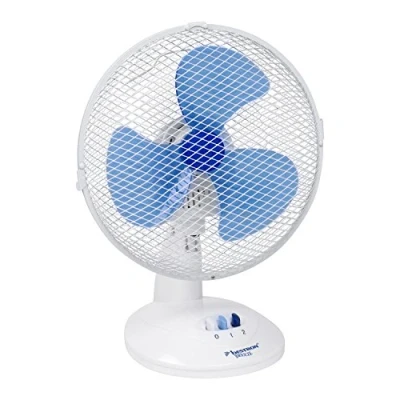 Abbildung von Bestron Mobiler Tischventilator Ø 27cm, kleiner Ventilator 2 Geschwindigkeitsstufen &amp; 75 Oszillation Funktion, Höhe: 29 cm, 30W, DDF27W, Farbe: Weiß