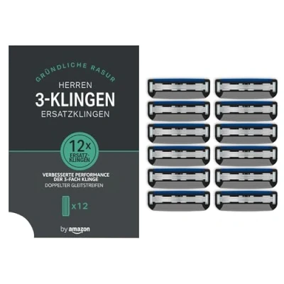 Abbildung von by Amazon 3 fach Klingen für Herrenrasierer (12 Stück)