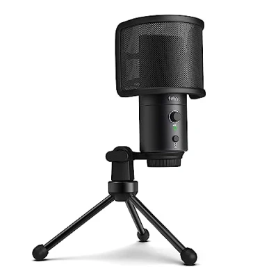 Abbildung von FIFINE mikrofon PC Kondensator, Typ A/C USB für MAC PS4 PS5, Microphone mit Ständer, Popfilter, Stummschalttaste, Kopfhöreranschluss