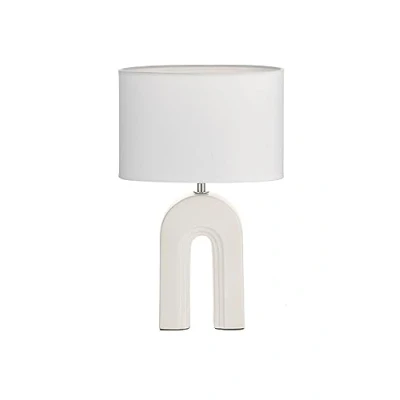 Abbildung von Pauleen 48320 Tischleuchte Glow of Purity E14 max. 20W Weiß, Beige Stoff, Keramik Nachttischleuchte