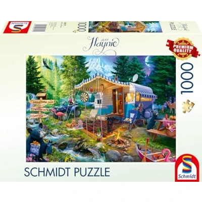 Abbildung von Schmidt Spiele 58575 Jeff Haynie, Mit dem Caravan in den Bergen, 1000 Teile Puzzle, Mehrfarbig