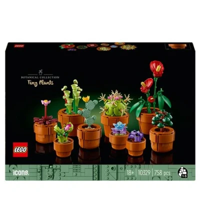 Abbildung von LEGO Botanicals Mini Pflanzen 9 künstliche Blumen zum Bauen Set für Erwachsene mit Terrakotta Topf Wohndeko aus der Botanik Kollektion Geschenk Valentinstag Frauen und Männer 10329