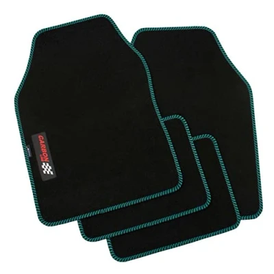 Abbildung von PETEX Carbon Autoteppich Universal 4 teilig schwarz/grün