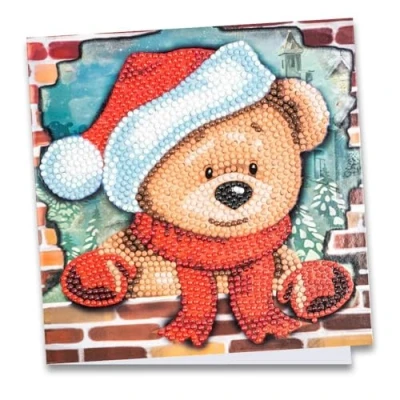 Abbildung von Ideen mit Herz Diamond Painting Grußkarte 16 x cm 370 g/m² inkl. Umschlag &amp; Werkzeug (Weihnachtsteddy)